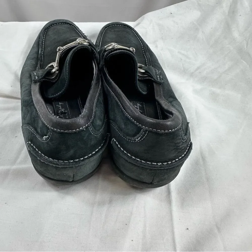 Johnston Murphy Loafer Men's 8.5 M Black & grey Toe Silver Bit